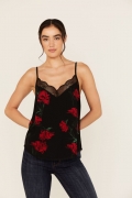 Special Offer Idyllwind Women's Chase Floral Print Lace Trim Cami Tank | Black Special Offer Idyllwind Women's Chase Floral Print Lace Trim Cami Tank | Black