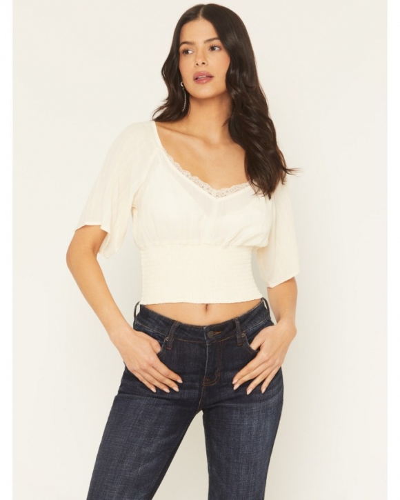 Special Offer Idyllwind Women's Ridley Short Sleeve Crinkle Shirt | Cream