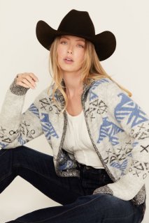 Special Offer Idyllwind Women's Lyle Thunderbird Zip Front Knit Sweater | Heather Grey Special Offer Idyllwind Women's Lyle Thunderbird Zip Front Knit Sweater | Heather Grey