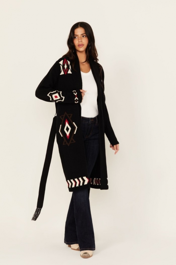 Special Offer Idyllwind Women's Leopole Long Cardigan | Black Special Offer Idyllwind Women's Leopole Long Cardigan | Black