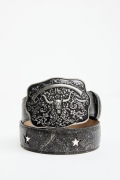 Special Offer Idyllwind Women's Cordero Longhorn Buckle And Star Cutout Belt | Black