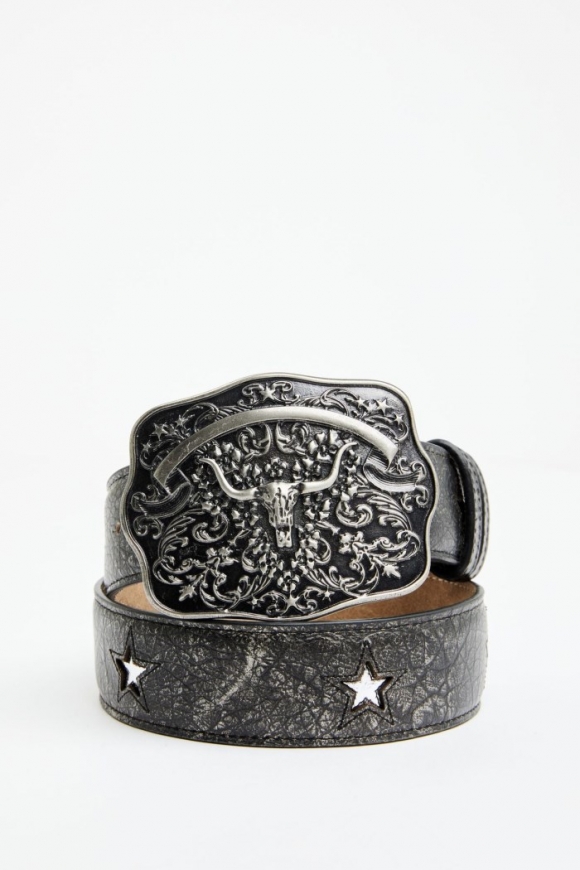 Special Offer Idyllwind Women's Cordero Longhorn Buckle And Star Cutout Belt | Black