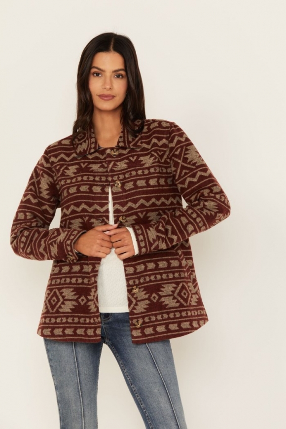 Special Offer Idyllwind Women's Marie Southwestern Print Shacket | Pecan