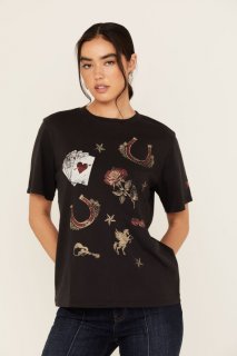 Special Offer Idyllwind Women's Western Icon Printed Short Sleeve Graphic Tee | Black Special Offer Idyllwind Women's Western Icon Printed Short Sleeve Graphic Tee | Black