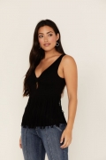 Special Offer Idyllwind Women's Bluebell Twist & Fringe Tank Top | Black Special Offer Idyllwind Women's Bluebell Twist & Fringe Tank Top | Black