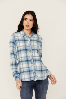 Special Offer Idyllwind Women's Viola Featherlight Blue Plaid Print Pearl Snap Western Shirt | Indigo Special Offer Idyllwind Women's Viola Featherlight Blue Plaid Print Pearl Snap Western Shirt | Indigo