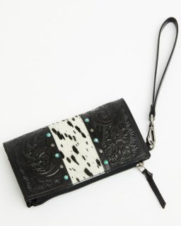 Special Offer Idyllwind Women's Geneva Hairon Cowhide Clutch | Black