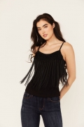 Special Offer Idyllwind Women's Farriswood Fringe Tank Top | Black Special Offer Idyllwind Women's Farriswood Fringe Tank Top | Black