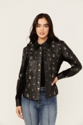 Special Offer Idyllwind Women's Siers Embellished Leather Button-Down Shirt | Black Special Offer Idyllwind Women's Siers Embellished Leather Button-Down Shirt | Black