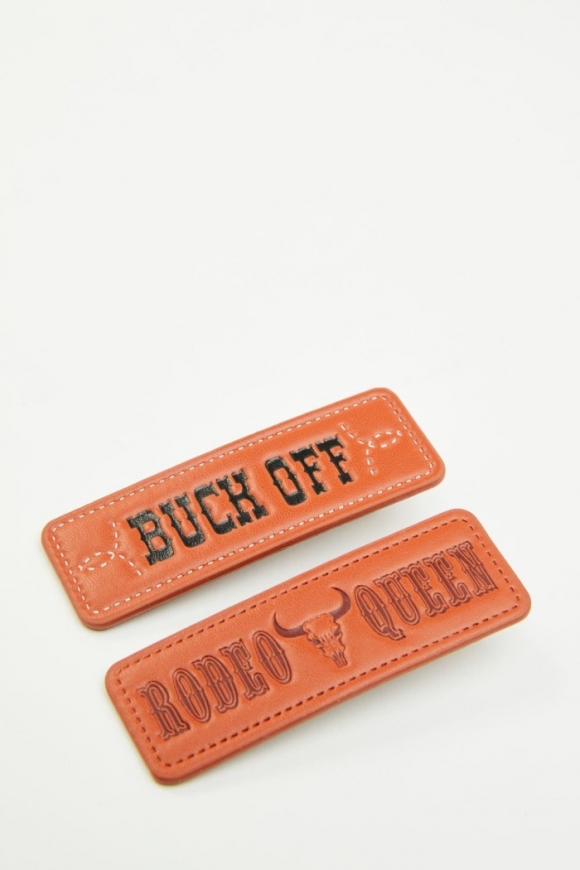 Special Offer Idyllwind Women's Buck Off Faux Leather Hair Clip Set - 2 Piece | Brown