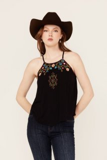 Special Offer Idyllwind Women's Surrey Embroidered And Beaded Halter Top | Black Special Offer Idyllwind Women's Surrey Embroidered And Beaded Halter Top | Black