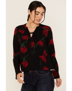 Special Offer Idyllwind Women's Libbel Rose Print Long Sleeve Top | Black Special Offer Idyllwind Women's Libbel Rose Print Long Sleeve Top | Black