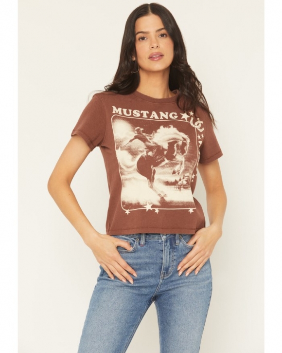Special Offer Idyllwind Women's Mustang Wild Short Sleeve Graphic Tee | Chocolate