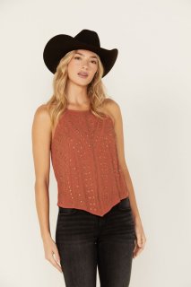Special Offer Idyllwind Women's Alpine Super Embellished Tank | Pecan Special Offer Idyllwind Women's Alpine Super Embellished Tank | Pecan