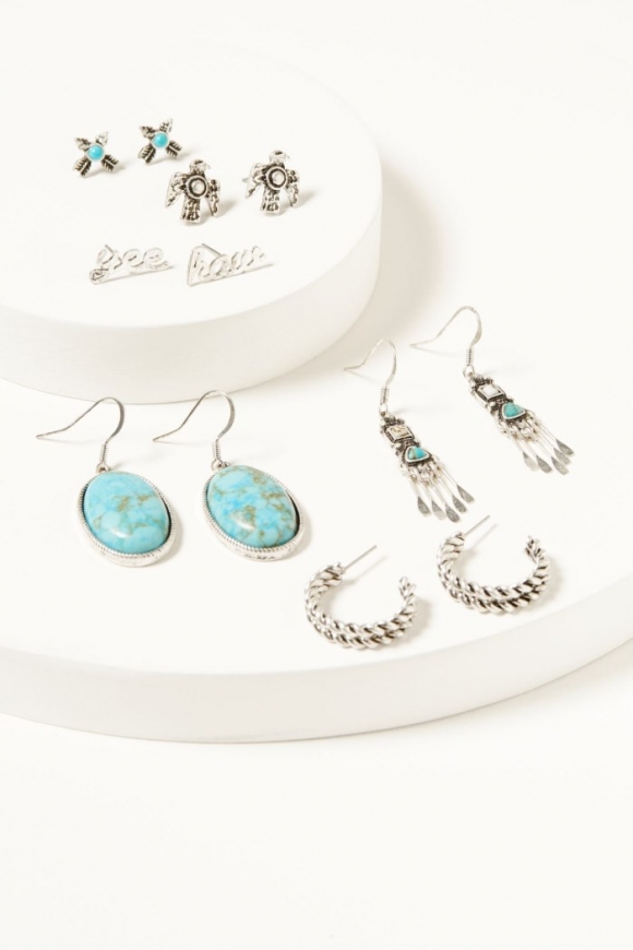 Special Offer Idyllwind Women's Alteras Yee Haw Earring Set - 6 Piece | Silver Special Offer Idyllwind Women's Alteras Yee Haw Earring Set - 6 Piece | Silver