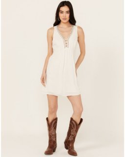 Special Offer Idyllwind Women's Winfrey Criss Cross Front Embellished Dress | Ivory