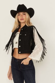 Special Offer Idyllwind Women's Studded Fringe Vest | Black