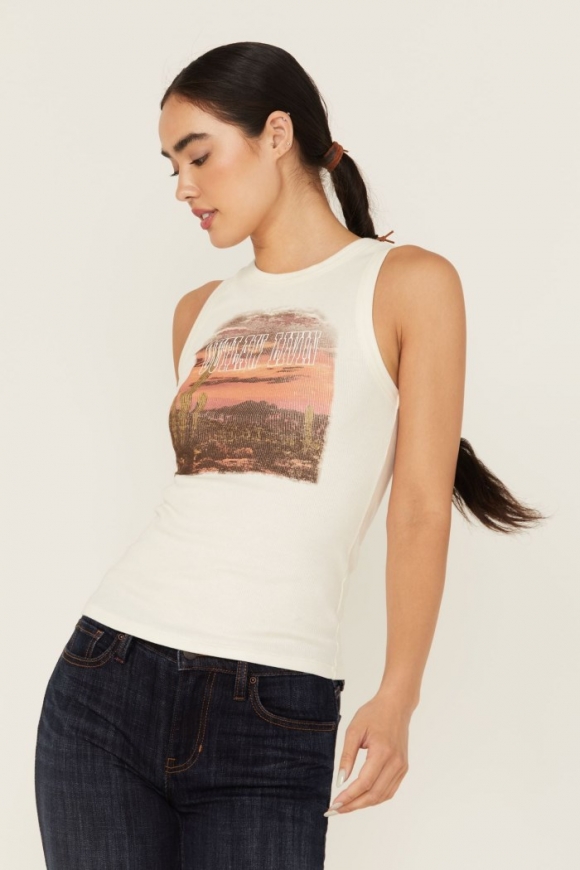 Special Offer Idyllwind Women's Outlaw Livin Sleeveless Ribbed Tank Top | Ivory Special Offer Idyllwind Women's Outlaw Livin Sleeveless Ribbed Tank Top | Ivory