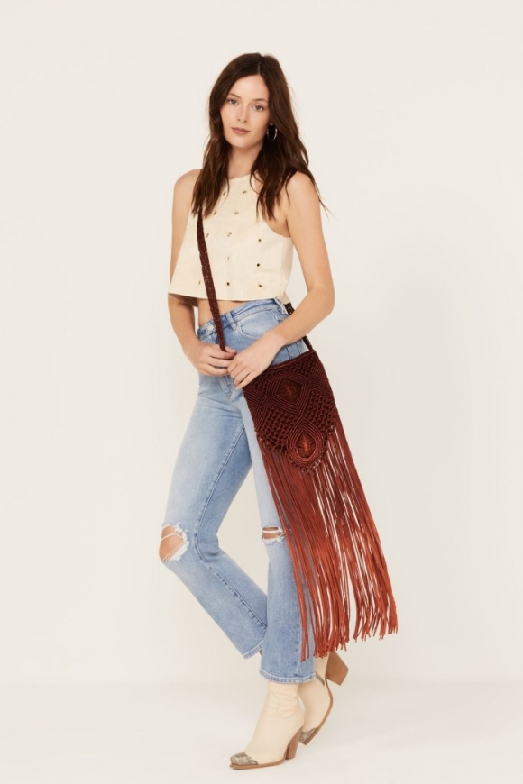 Special Offer Idyllwind Women's Sevilla Macrame Crossbody | Maroon