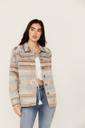 Special Offer Idyllwind Women's Hickorydale Southwestern Print Shacket | Light Blue Special Offer Idyllwind Women's Hickorydale Southwestern Print Shacket | Light Blue