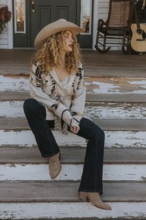 Special Offer Idyllwind Women's Nora Southwestern Print Belted Sweater | Ivory