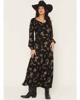 Special Offer Idyllwind Women's Lutie Conversational Print Midi Skirt | Black Special Offer Idyllwind Women's Lutie Conversational Print Midi Skirt | Black