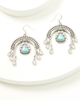 Special Offer Idyllwind Women's Crescent Squash Blossom Rhinestone Statement Earrings | Silver