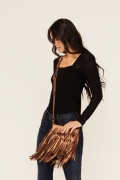 Special Offer Idyllwind Women's Camarillo Metallic Fringe Suede Crossbody Bag | Bronze