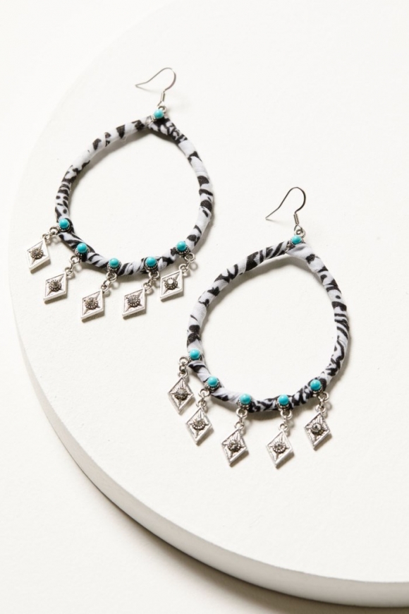 Special Offer Idyllwind Women's Camille Bandana Hoop Earrings | White