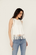 Special Offer Idyllwind Women's Lillian Studded Fringe Faux Suede Tank Top | Ivory Special Offer Idyllwind Women's Lillian Studded Fringe Faux Suede Tank Top | Ivory