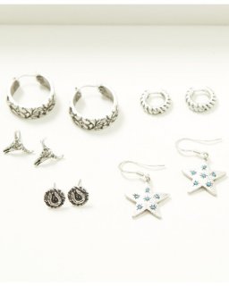 Special Offer Idyllwind Women's Elberta Star Earring Set - 5 Piece | Silver Special Offer Idyllwind Women's Elberta Star Earring Set - 5 Piece | Silver