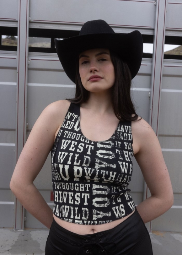 Special Offer Idyllwind Women's Rhett The West Was Wild Graphic Rib Knit Tank | Black