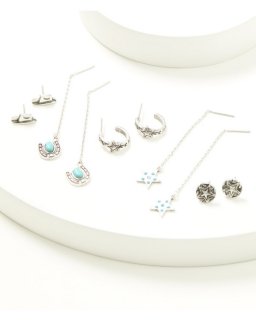 Special Offer Idyllwind Women's Keller Threader Charms Earring Set - 5 Piece | Silver