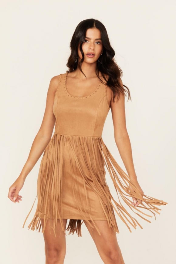 Special Offer Idyllwind Women's Lady Luck Faux Suede Mini Dress | Tan Special Offer Idyllwind Women's Lady Luck Faux Suede Mini Dress | Tan