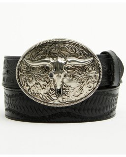 Special Offer Idyllwind Women's Denver Embossed Leather Steer Head Buckle Belt | Black Special Offer Idyllwind Women's Denver Embossed Leather Steer Head Buckle Belt | Black