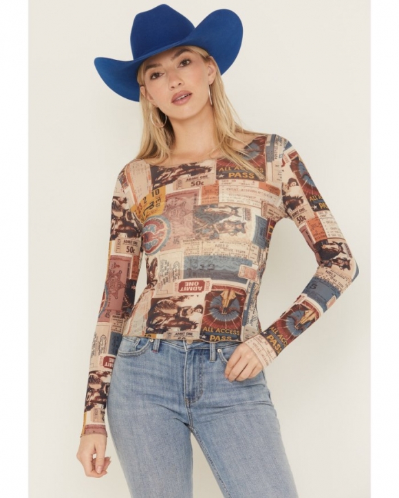Special Offer Idyllwind Women's Rodeo Ticket Long Sleeve Mesh Shirt | Cream