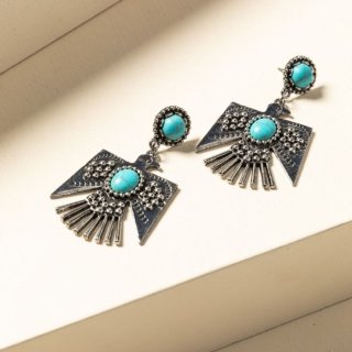 Special Offer Idyllwind Women's Turquoise Beaded Thunderbird Earrings | Silver