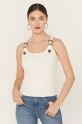 Special Offer Idyllwind Women's Wylie Rib Knit Buckle Tank | Ivory