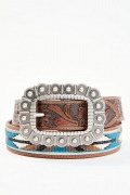Special Offer Idyllwind Women's Genuine Leather Windriver Seed Bead Belt | Brown