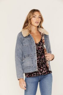 Special Offer Idyllwind Women's Light Wash Reversible Sherpa Blanket Denim Jacket | Light Wash