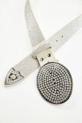 Special Offer Idyllwind Women's Lovell Silver Rhinestone Oval Buckle Belt | Silver