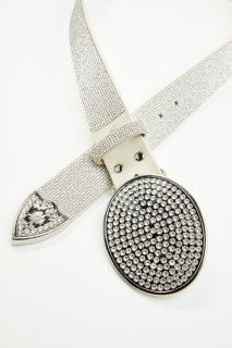 Special Offer Idyllwind Women's Lovell Silver Rhinestone Oval Buckle Belt | Silver