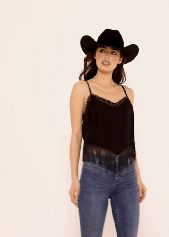 Special Offer Idyllwind Women's Clemmons Fringe Tank | Black Special Offer Idyllwind Women's Clemmons Fringe Tank | Black