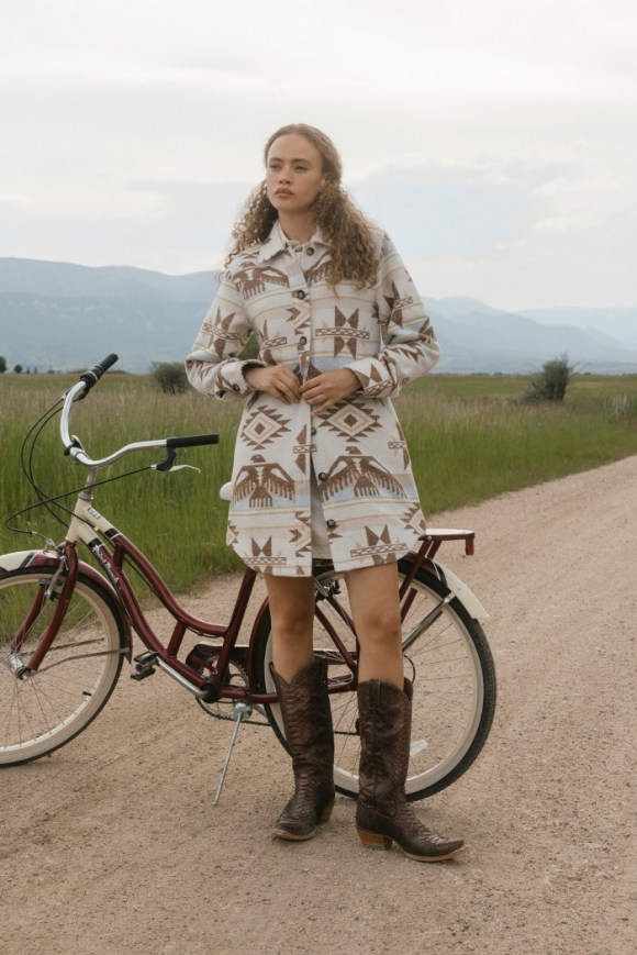 Special Offer Idyllwind Women's Mcain Southwestern Print Button-Down Long Shacket | Cream