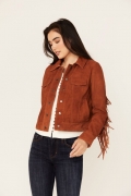 Special Offer Idyllwind Women's Wynbrook Fringe Suede Jacket | Caramel