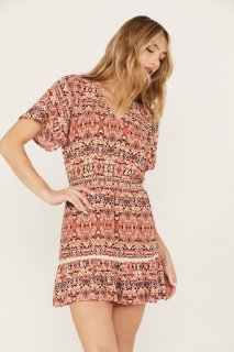 Special Offer Idyllwind Women's Blossom Flutter Sleeve Smocked Dress | Maroon Special Offer Idyllwind Women's Blossom Flutter Sleeve Smocked Dress | Maroon