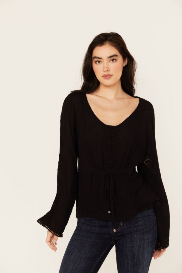 Special Offer Idyllwind Women's Sharondale Embroidered Long Sleeve Button-Down Shirt | Black Special Offer Idyllwind Women's Sharondale Embroidered Long Sleeve Button-Down Shirt | Black