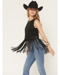 Special Offer Idyllwind Women's Whitsett Faux Suede Fringe Sleeveless Tank top | Black Special Offer Idyllwind Women's Whitsett Faux Suede Fringe Sleeveless Tank top | Black