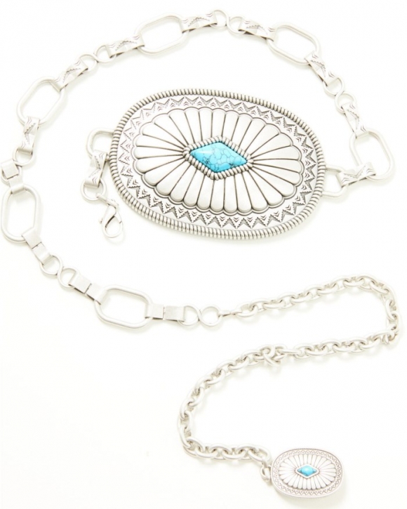 Special Offer Idyllwind Women's Vivelle Oval Concho Chain Belt | Silver Special Offer Idyllwind Women's Vivelle Oval Concho Chain Belt | Silver