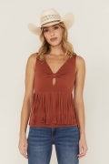Special Offer Idyllwind Women's Bluebell Twist & Fringe Top | Pecan